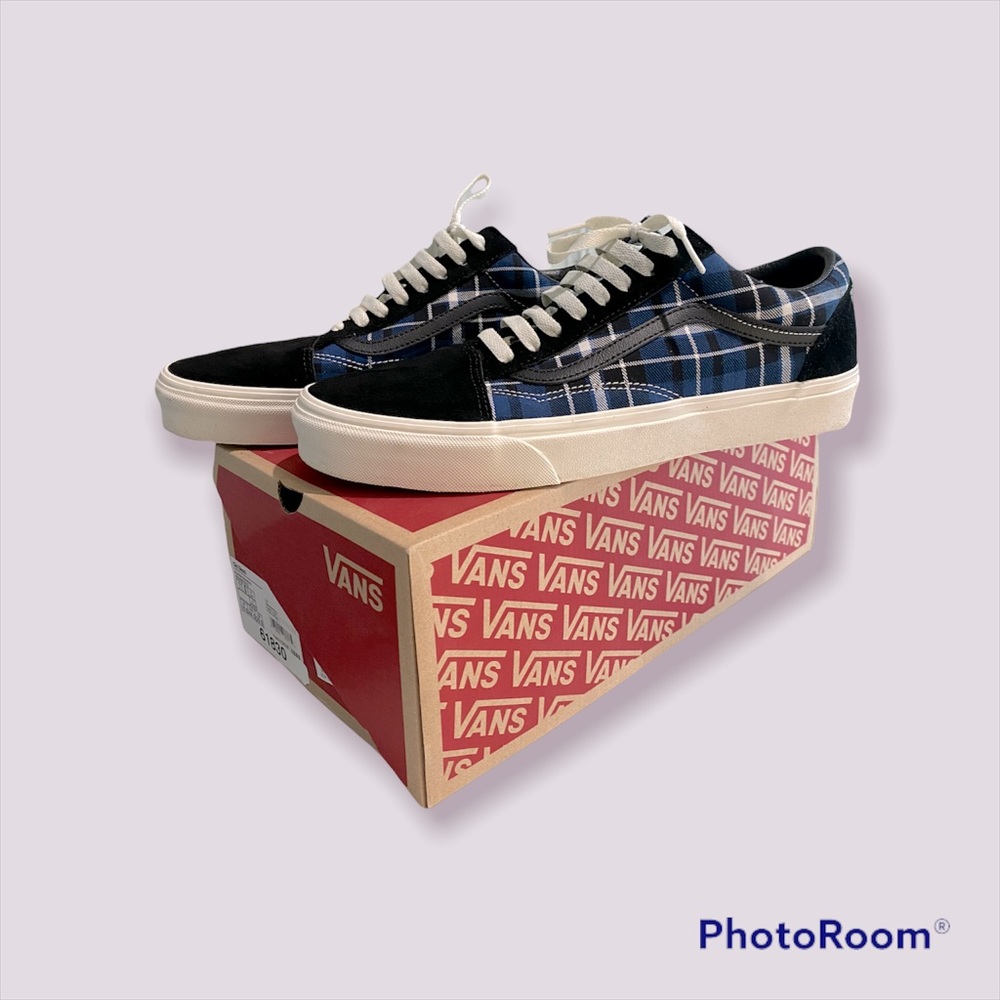 Old Skool Plaid Mix Black Navy Vans
